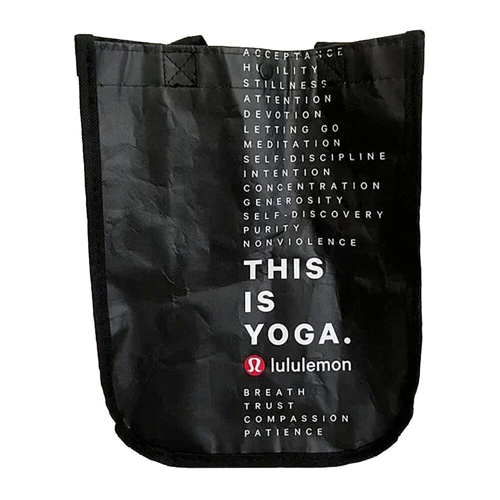 Lululemon Small Reusable Shopping Tote Bag "This Is Yoga"
